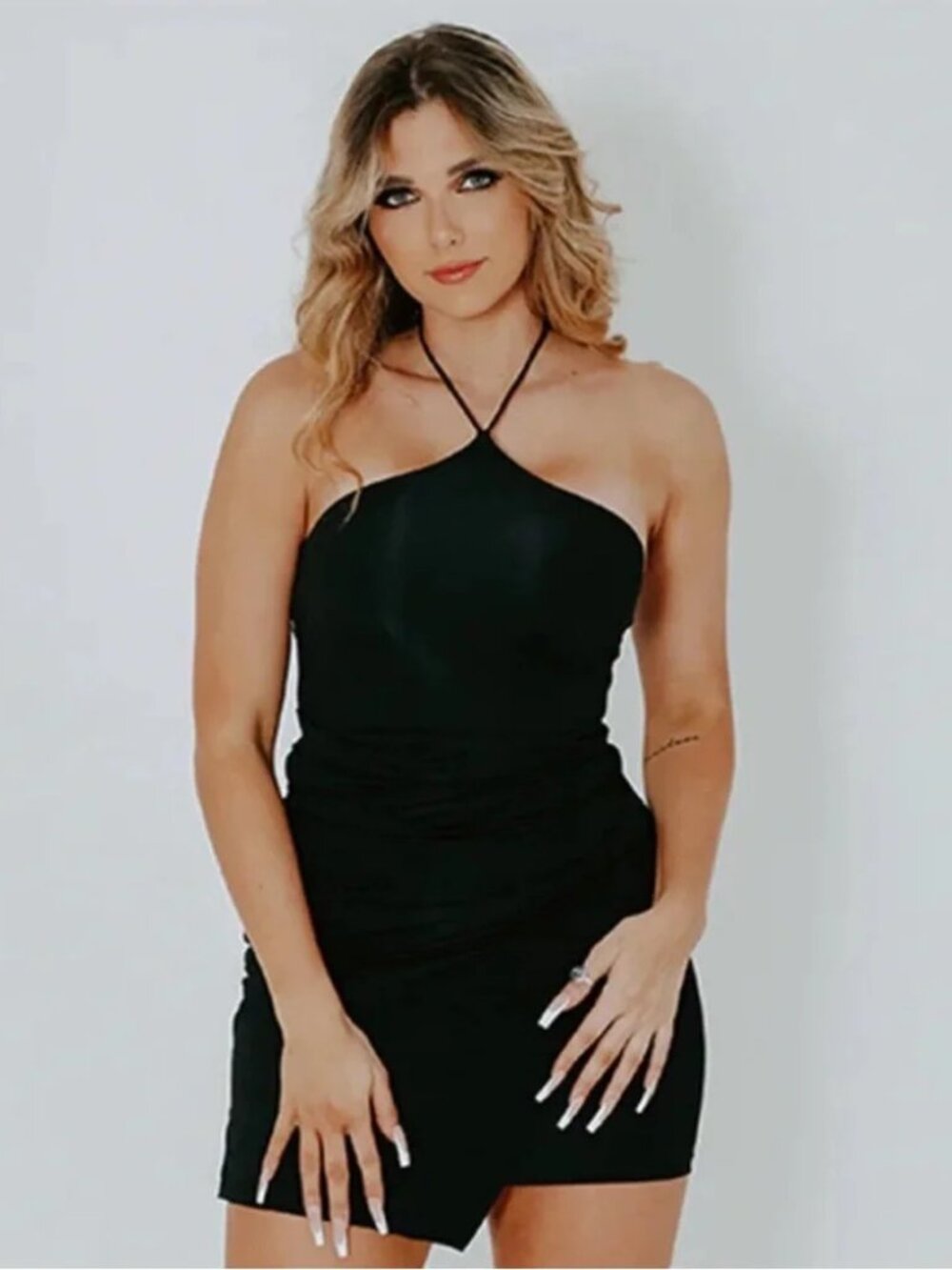 Klassy Network‎ Black Halter Bodycon Dress